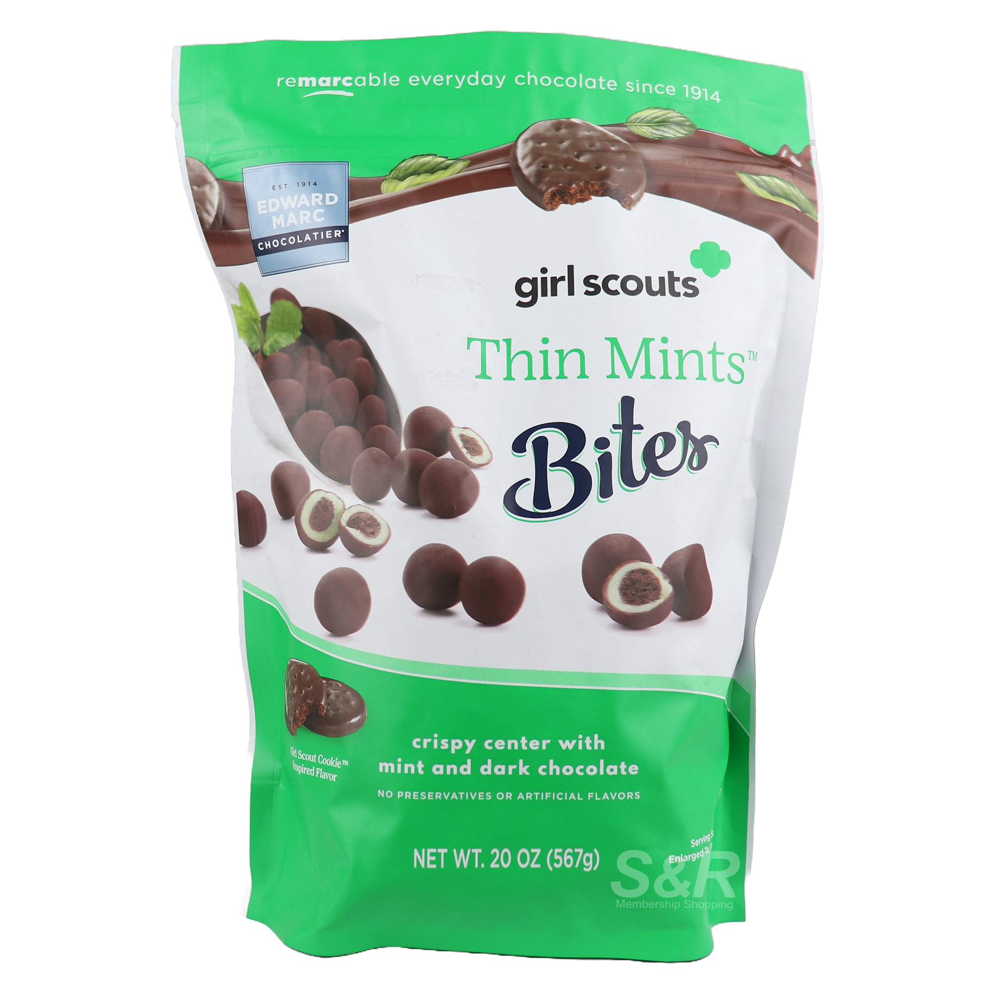 Edward Marc Chocolatier Girl Scouts Thin Mints Bites 567g Edward Marc Chocolatier Girl Scouts Thin Mints Bites 567g